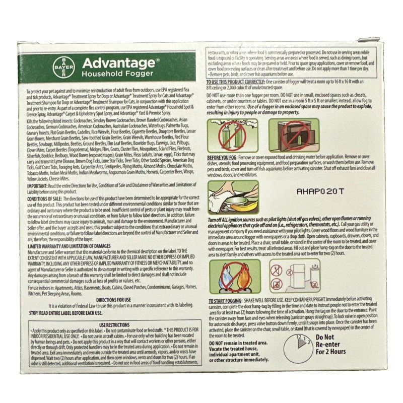 BAYER Advantage Household Fogger 2 oz each Box of 3