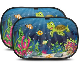 CARAMAZ Car Window Shade for Baby with Certified UV-Protection 2 Pack - 21"x14"