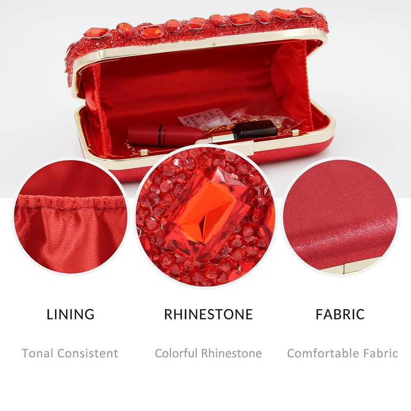 Milisente Clutch Purses For Women, Crystal Clutches Evening Bags Gemstone