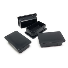 Light Cap for Iron Square Pipe 0.06 x 1.6 x 1.0 inches (1.6 x 40 x 25 mm) End Cap Rectangular 4 Pieces (40 x 25 - 4 Pieces)