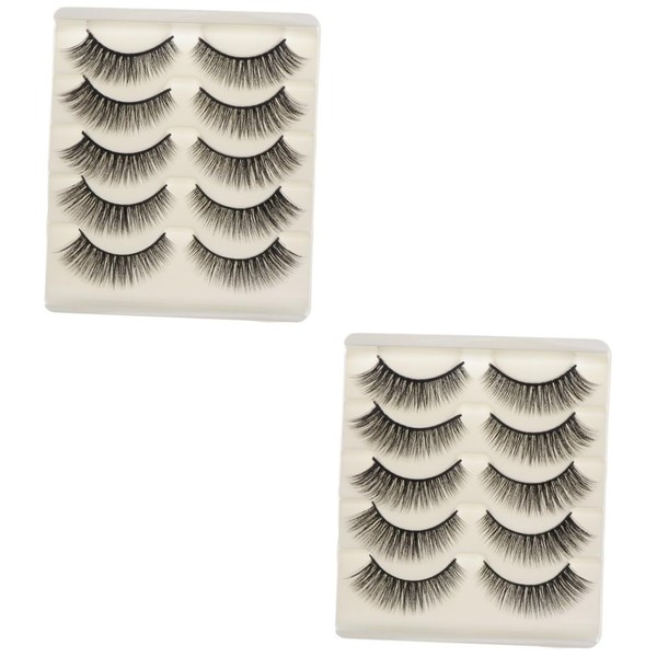 Baluue 10pairs Long Thick Fake Lashes Natural Eyelash Clusters for