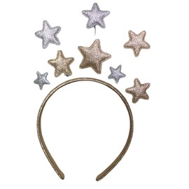 BWESOO Gold Glitter Star Headband Party Hair Headbands, Hair Bands for Princess Glitter Band Hair Accessory for Women Adults Holiday Festival Birthday Party,Hair Accessories,Hair Care