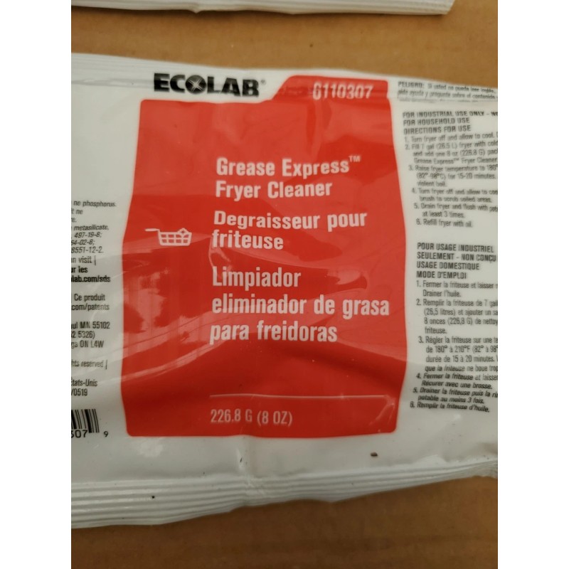 Ecolab 4 PACK Ecolab 6110307 Grease Express Fryer Cleaner 8