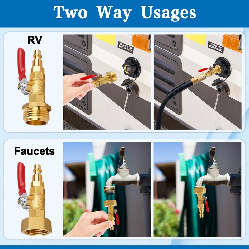FANOVO RV Winterize Blowout Adapters, 3/4'' GHT Male & Female