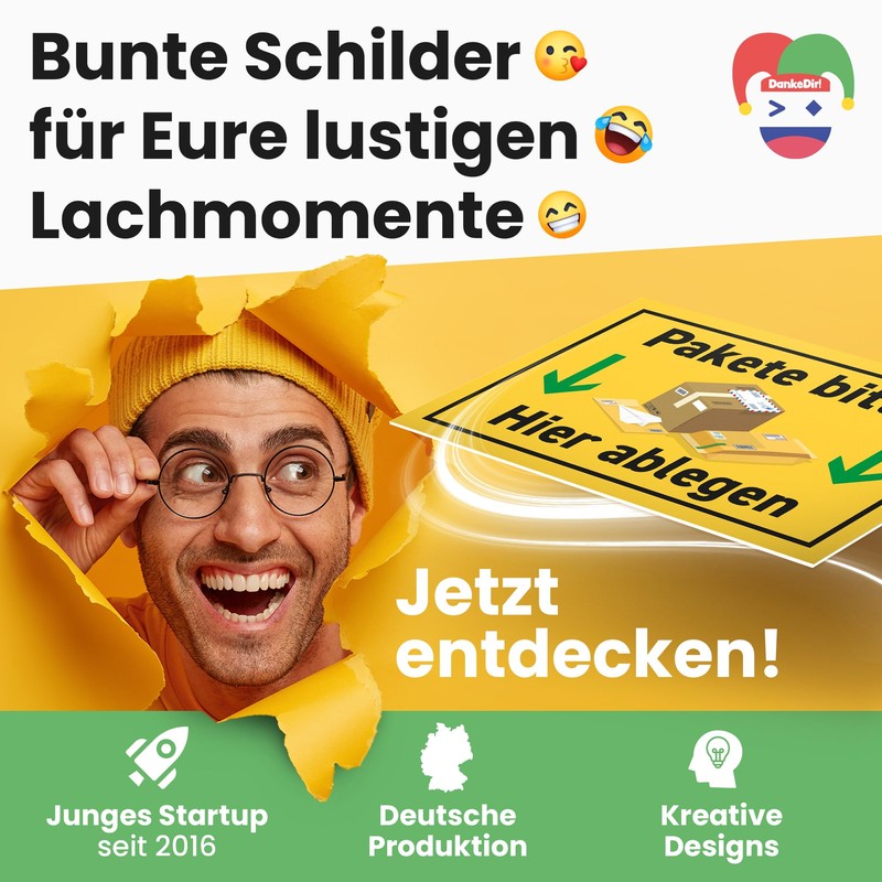 DankeDir! Pakete bitte hier abgen - Sign 30 x 20