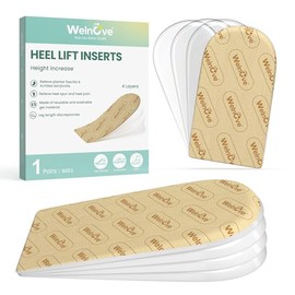 Welnove Heel Lift Inserts for Women Shoes - Welnove Adjustable Orthopedic Shoe Lifts for Uneven Legs - Gel Heel Inserts for Leg Length Discrepancy Heel Pain Heel Spur - Heel Wedge Pads (Size L, 4 Layers)