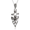 Sterling Silver Lining Spear Protection Amulet Pendant Necklace, 18" Chain,
