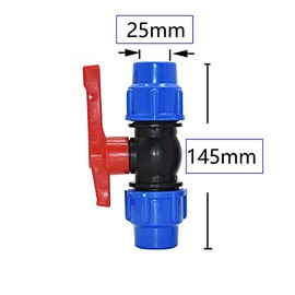 ExcInter 20/25/32mm PE Pipe Tee Quick Connector Stop Tap Valve for HDPE Alkathene Water Pipes Compression Ends (25mm)