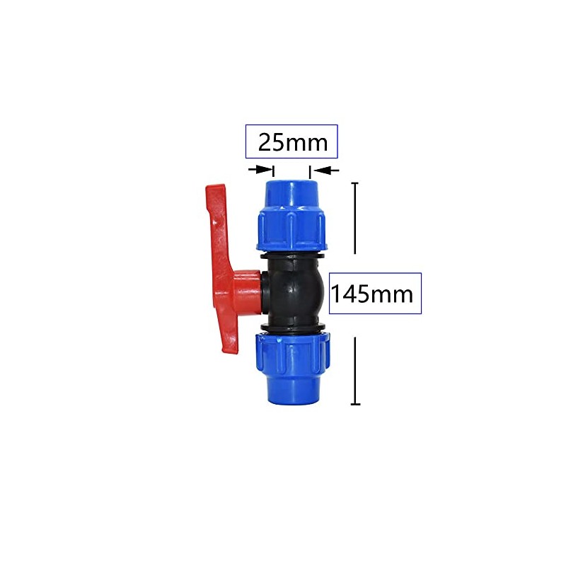 ExcInter 20/25/32mm PE Pipe Tee Quick Connector Stop Tap Valve