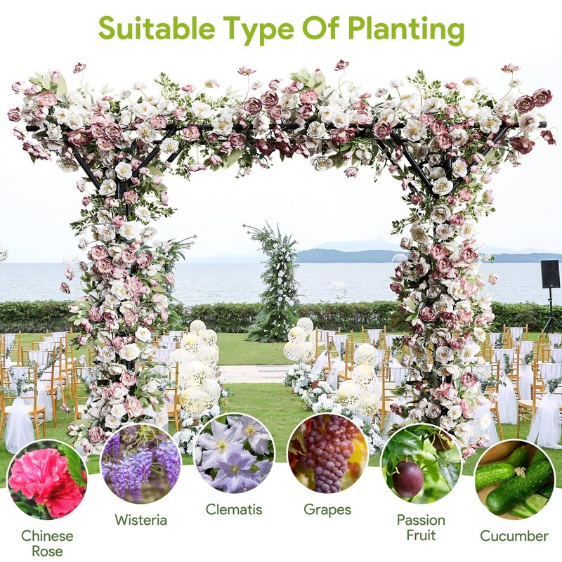 Supersize Flattop Garden Arch, 140.7" L x 106.3" H Garden