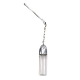 Snuff Sniff Bottle Dispenser 57 mm with Spoon (White/Transparent)