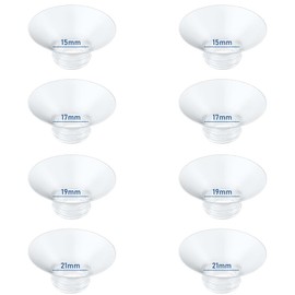 IVARONAL Flange Insert 15/17/19/21mm Compatible with Momcozy M5 M6 Breast Pump Replacement Accessories,M5/M6 Flange Inserts Replacement Parts,8 Piece Set (8PC-15/17/19/21mm）