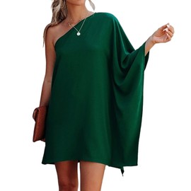 Jhsnjnr Women's Off Shoulder Beach Wedding Dress Elegant Party Dresses Batwing Sleeve Dresses Green