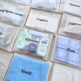 17x Baby Hospital Maternity Organiser Bags Essentials | Baby Shower | Mum to Be | Labor & Delivery Bag Labels