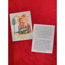Saint Christopher Laminated Orthodox Prayer Card Set - 10-Pack