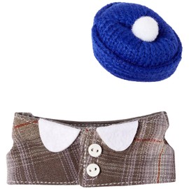 San-X MY27301 Rilakkuma Always Together, Change Your Clothes Kiiroitori Check Shirt and Knit Hat