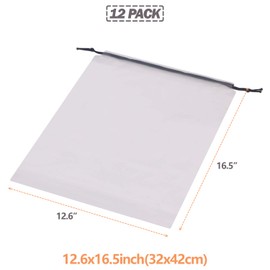 Set of 12 Transparent Shoe Bags for Travel Large Clear Shoes Storage Organizers Pouch with Rope for Men and Women