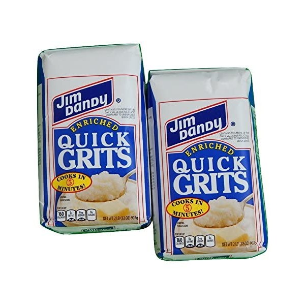 Jim Dandy Enriched White Corn Quick Grits 2-Pound Bag (Pack of 2)