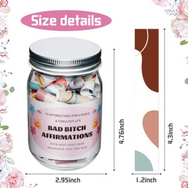 70 Positive Messages in a jar Funny Affirmation Jar Mental Health Reminders Inspirational/Positive Quotes Jar Gifts for Women BFF Unique Birthday Gift Wife Sister Friends