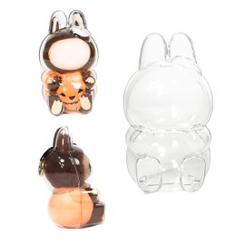 ICEICE Clear Acrylic Protective Case for 17cm Doll - Protective Display Cover for Blind Box Figures, Dust-Resistant Doll Storage Box (Pumpkin & Compatible with Cola Sit)