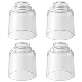 Modern Clear Glass Lampshade 4 Pack，2-1/8" Fitter, 4-5/8" Diameter ，4-1/2" Height, Replacement Lampshades For Ceiling Fans With Lights，For Living Room Bedroom Kitchen (Clear Glass(B))
