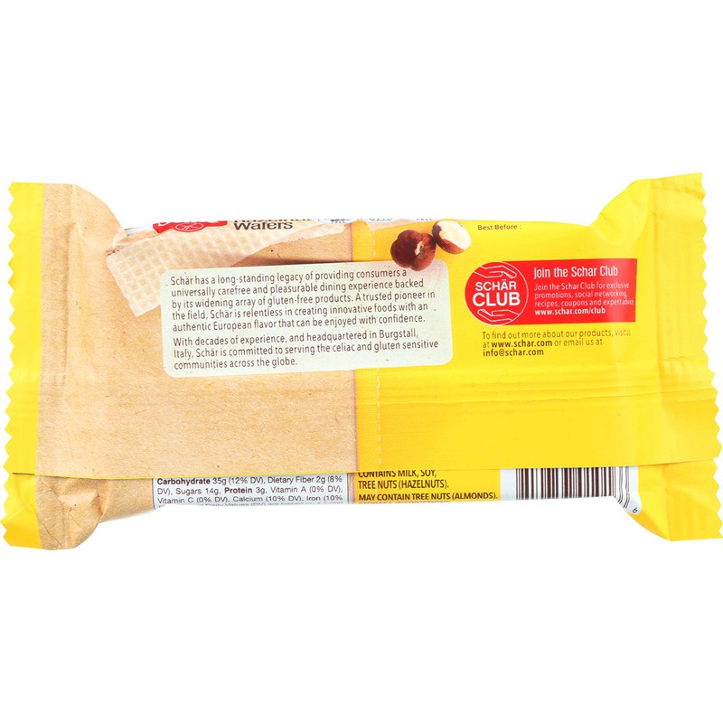 Schär Gluten Free Hazelnut Wafers, 1.8 oz., 20-Pack