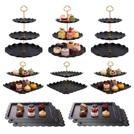 SWEETBLOOM 12-Pack Dessert Table Display Set Black