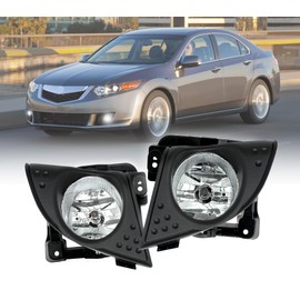 LEVANLIGHT Fog Lights Clear Lens For Honda Acura TSX 2009 2010 | Front Driving Lamps with H11 12V 55W Halogen Bulbs|Switch and Wiring Kit | 33900-TL0-A01,33950-TL0-A01