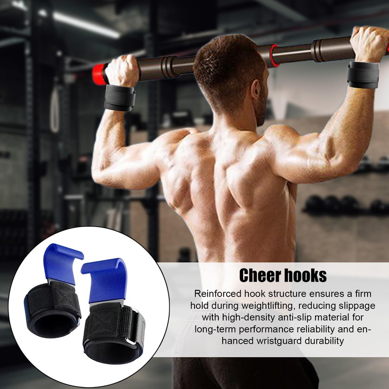 Weight Lifting Wrist Wraps,Hook Grips for Deadlifts - Anti-Slip Padded