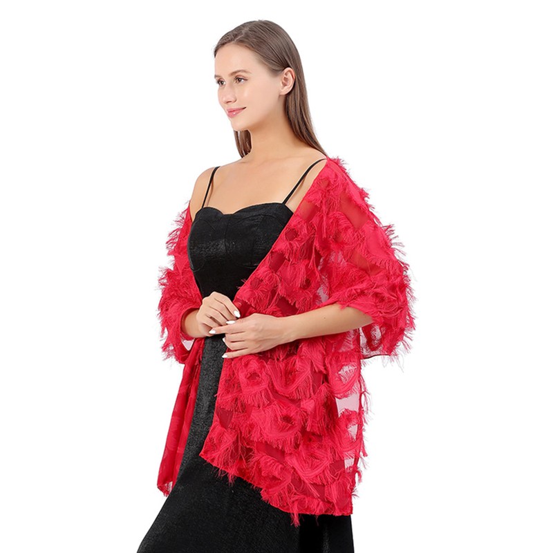 FAIRYGATE Wraps Women's Scarf Shawl with Tassels Elegant Evening Cape