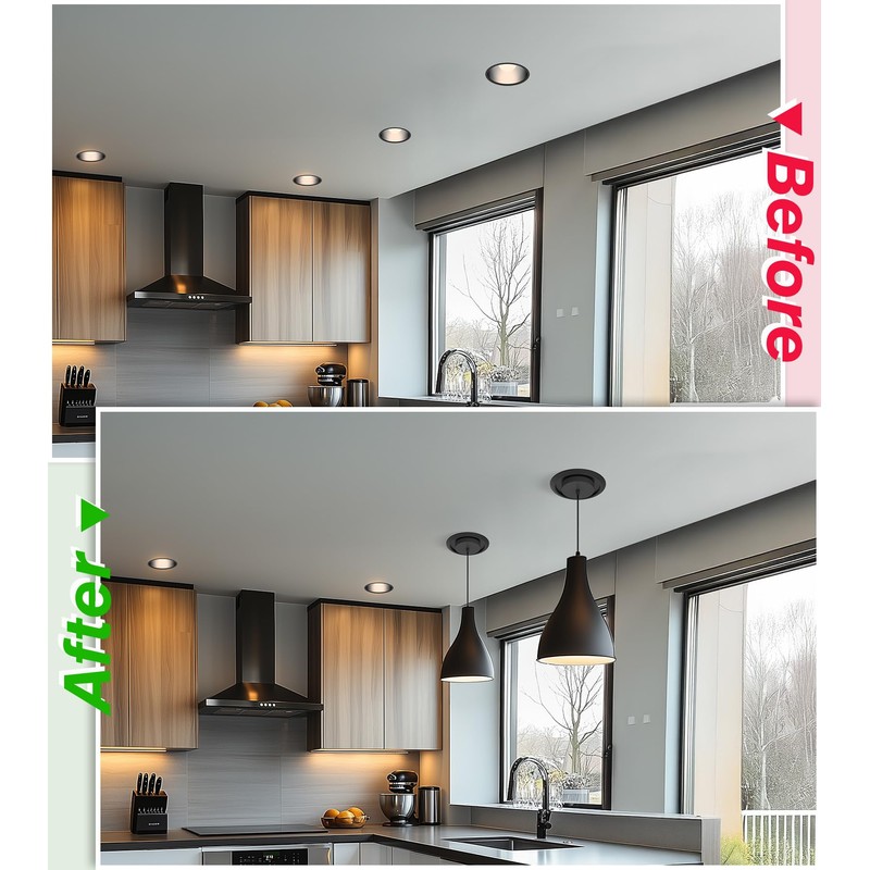 AKEETO 5 & 6 Inch Recessed Can Light Conversion Kit,