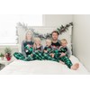 IFFEI Family Matching Pajamas Set Christmas Dinosaur and Green Plaid
