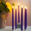 Ni-JASW Purple Flameless Taper Candles with Remote, Flickering Battery Operated