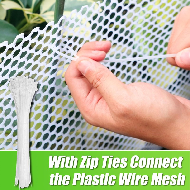White Plastic Wire Mesh Fence Roll - 15.7IN x 20FT