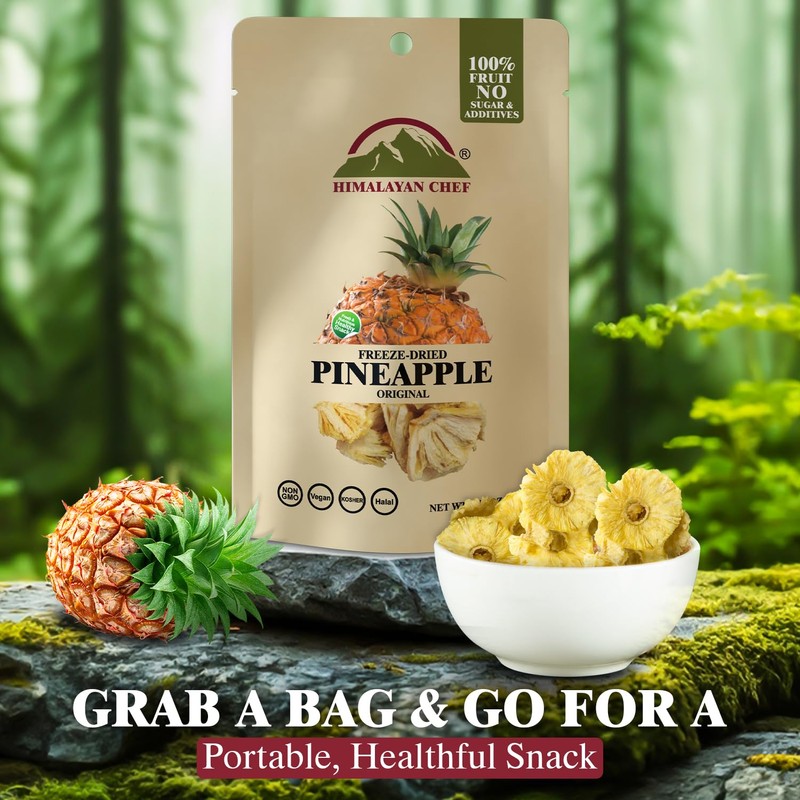 Himalayan Chef Freeze-Dried Fruit – 15g/Each Freeze-Dried Pineapple | Organic