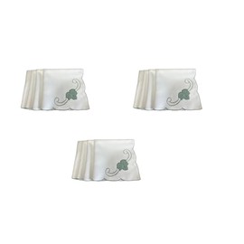 Pack of 12 Table Napkins Kitchen Dining Serviettes Green Leaf Design 18" x 18"