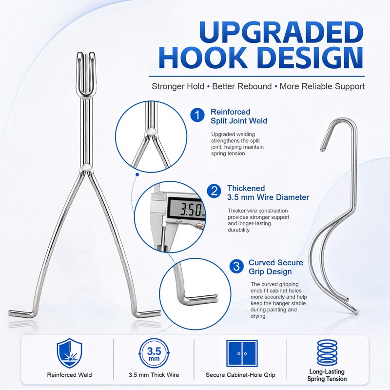 40 Pack Cabinet Door Painting Hangers & Wall Mount Hooks