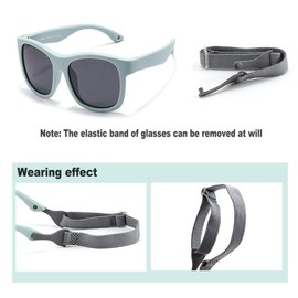FBHLZ Baby Sunglasses with Strap UV400 Polarized kids cute sunglasses Outdoor Beach Holiday Age 0-36 Months