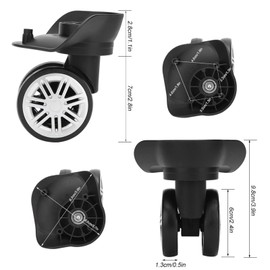 Haofy Luggage Suitcase Replacement Wheels, 1 Pair Outdoor Mute Double Row Large Wheel Drawbar Box Case Suitcase Wheels