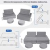 MeMoreCool Kids Couch, Foam Sofa, Convertible Play Couch, Grey
