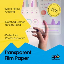 PPD A4 X 20 Films Transparents pour Rétroprojecteur, Impression Jet d'Encre, PPD-34