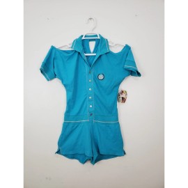 Apple Bottoms Y2K Apple Bottoms Women's Romper Size M Turquoise Cold Shoulder Fairy Festival