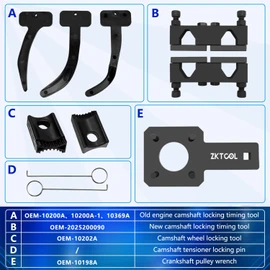 ZKTOOL 10PC Camshaft Pentastar Timing Chain Tool and Holding Tool, Crankshaft Pulley Wrench,Kit for VW Chrysler Jeep Dodge Grand Cherokee Wrangler V6 3.6L, OEM 10200A,10202,10369A,2025200090, 10198A