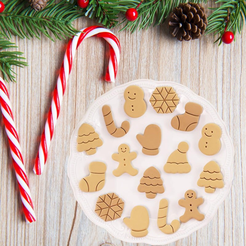 8 Pieces Christmas Cookie Cutters Set Christmas Cookie Cutters Plastic