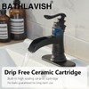BATHLAVISH Matte Black Waterfall Bathroom Faucet, Single Handle Bathroom Sink