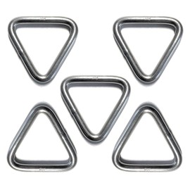 US STAINLESS 5 Pieces Stainless Steel 316 Triangle Ring Welded 1/4" x 2" (6mm x 50mm ID) Marine Grade Loop