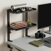 Expandable Clamp on Desk Shelf, Desktop Organizer with Headphone Holder