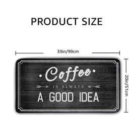 Kitchen Rug Black and White Coffee Kitchen Rugs and Mats Non-Slip Washable Anti Fatigue 39 X 20 Inch Cafe Kitchen Decor Mats Throw Carpet for Farmhouse Home Decor
