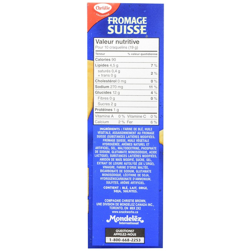 Christie Swiss Cheese Crackers, 200g/7.05 Ounces {Imported from Canada}