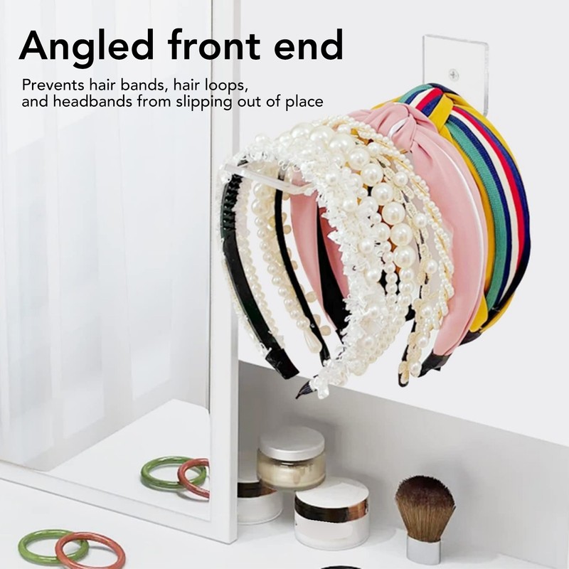 6pcs Acrylic Headband Holder Wall Clear Hanging Headband Organizer Storage